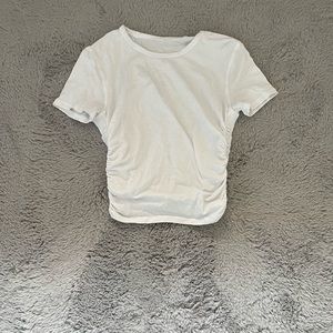 Lululemon white tee with rugged sides